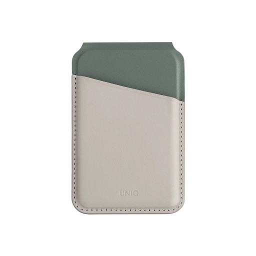 Чехол-бумажник Uniq Lyden DS Magnetic FRID-blocking cardholder with Stand Ivory/Lychen Green