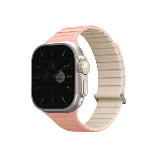 Ремешок Uniq для Apple Watch 49/45/44/42mm Revix EVO reversible Magnetic Crepe Pink/Ivory