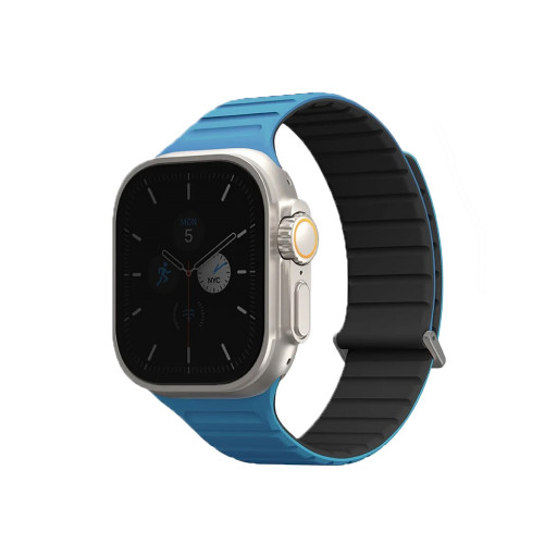 Ремешок Uniq для Apple Watch 49/45/44/42mm Revix EVO reversible Magnetic Pacific Blue/Black