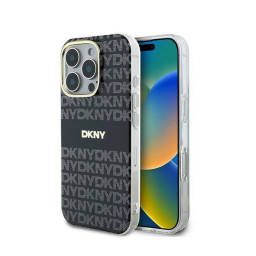 Накладка DKNY для iPhone 16 Pro Max PC/TPU Repeat texture Tonal stripe Black MagSafe купить в Уфе