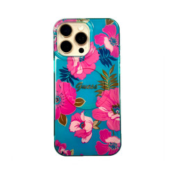 Накладка Guess для iPhone 16 Pro Max PC/TPU Flowers Invisible Ring Pink MagSafe купить в Уфе