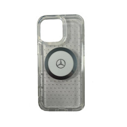 Накладка Mercedes для iPhone 16 Pro Max PC/TPU Star pattern and Circle Transparent MagSafe купить в Уфе