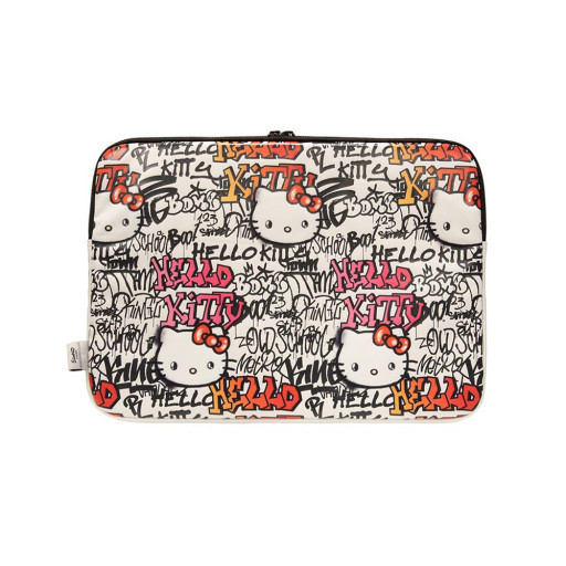 Сумка Hello Kitty для ноутбуков 13"/14" чехол Sleeve ZIP PU leather Graffiti Tags Beige