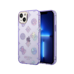 Накладка Guess для iPhone 14 PC/TPU Peony glitter Electroplated camera Lilac купить в Уфе