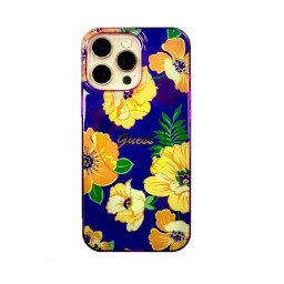 Накладка Guess для iPhone 16 Pro Max PC/TPU Flowers Invisible Ring Yellow MagSafe купить в Уфе