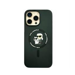 Накладка Lagerfeld для iPhone 16 Pro Liquid Silicone NFT Karl & Choupette Black (MagSafe купить в Уфе