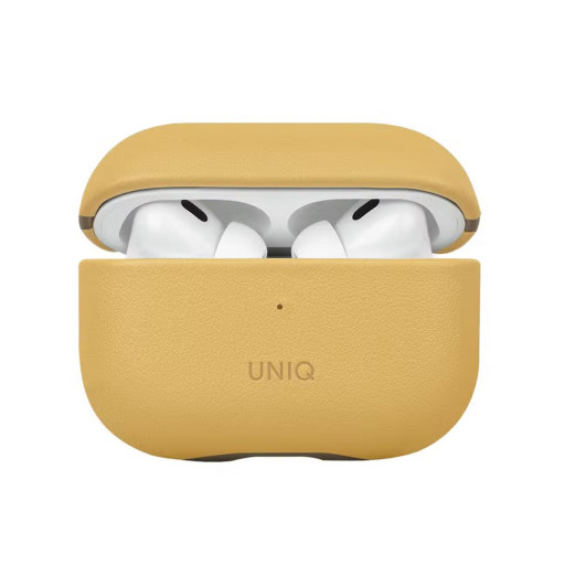 Чехол Uniq для Airpods Pro 2 Lyden DS Leatherette with handstrap Canary Yellow/Flint Grey