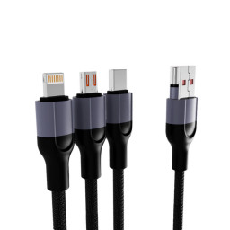 Кабель Mocoll USB-3in1 Micro/Type-C/Lightning 120 см черный купить в Уфе