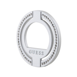 Держатель Guess MagSafe Metal Ring stand Diamond Rhinestones Silver купить в Уфе