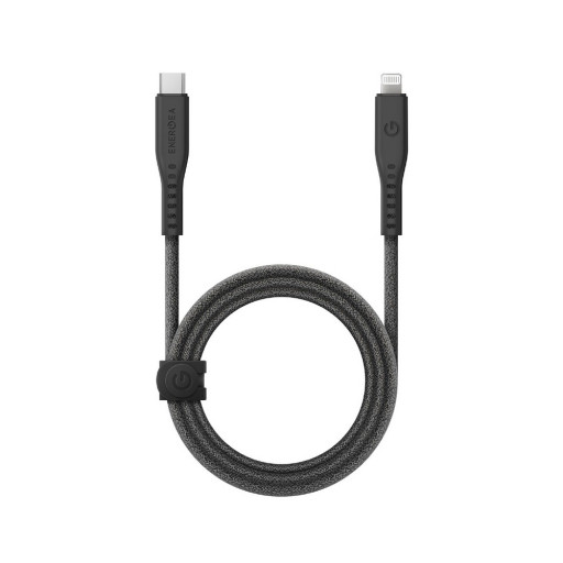 Кабель EnergEA FibraTough USB-C - Lightning MFI C94 PD60W 3A Nanoweave Magnetic tie Black 1.5m