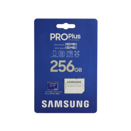 Карта памяти Samsung Pro Plus 256 ГБ Class 10, V30, A2, UHS-I U3, R/W 180/130 МБ/с, адаптер на SD купить в Уфе