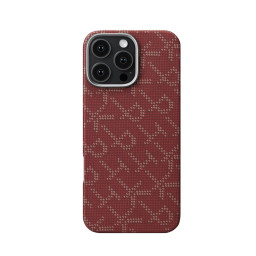 Накладка Pitaka Monogram Tactile Woven Case для iPhone 16 Pro Max Red/Gold купить в Уфе