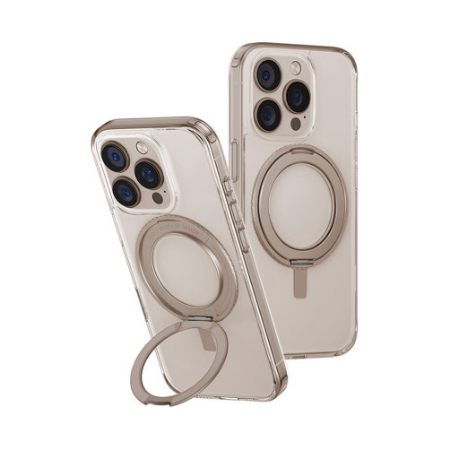 Накладка Uniq для iPhone 16 Pro Max Swivix with 360-Rotating stand Taupe Gold Magsafe