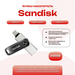 Флэш-накопитель Sandisk 256Gb iXpand Flash Drive Go Lightning - for iPhone купить в Уфе