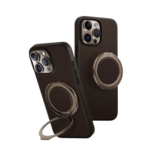 Накладка Uniq для iPhone 16 Pro Max KEVA AIR Kevlar + GripFit Premium Mount Brown MagSafe