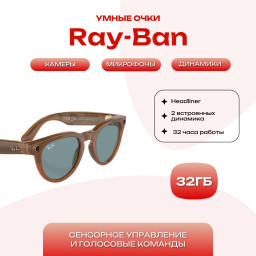 Умные очки Ray-Ban Smart Glasses Headliner RW4009 Shiny Caramel/Teal Blue купить в Уфе