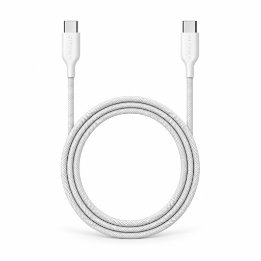 Кабель Pitaka USB-C-USB-C Flex Braided 60w 1.26m белый