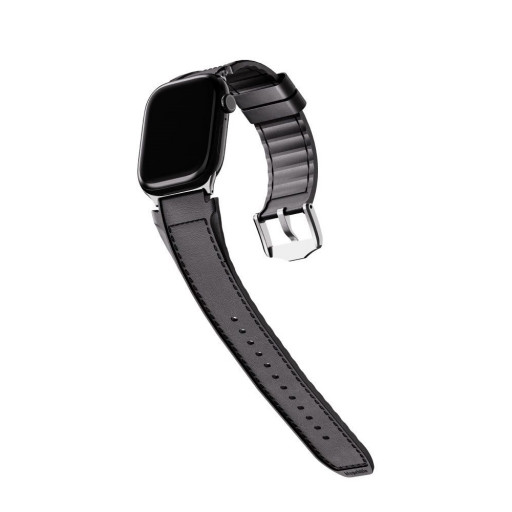 Ремешок Blupebble для Apple Watch 42/44/45/49mm Leathrix Faux черный