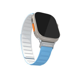 Ремешок Blupebble для Apple Watch 42/44/45/49mm Matterhorn Reversible Magnetic Strap сине-белый купить в Уфе