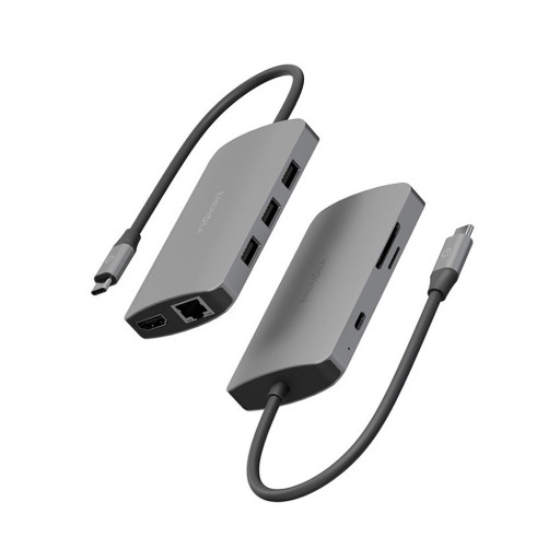 Адаптер EnergEA AluHUB HD PRO2 8-in-1 Superspeed Aluminium USB-C 3.1 100W Gunmetal