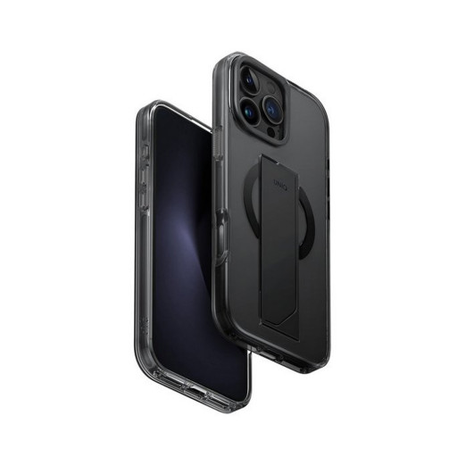 Накладка Uniq для iPhone 16 Pro Max Heldro Max with FlexGrip and Camera stand Smoke (MagSafe)