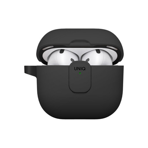 Чехол Uniq для Airpods 4 CLYDE Lock case Charcoal/Dark Grey