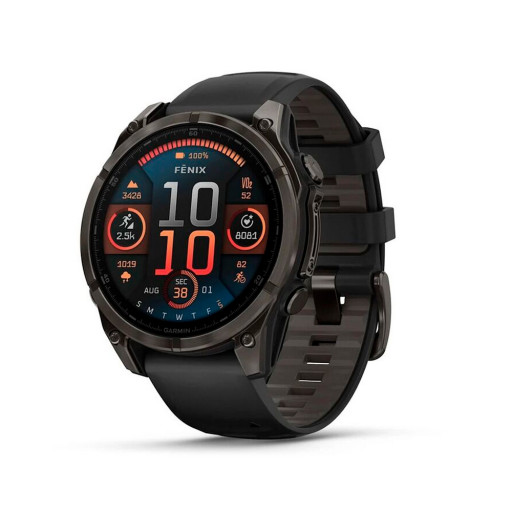 Garmin Fenix 8 51mm Amoled Sapphire Carbon Gray DLC Titanium Black Gray Band