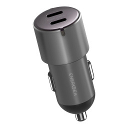 Автомобильное зарядное устройство Energea Alu drive D60, 2 USB-C PD/PPS (total 66W) Aluminium Gunmet купить в Уфе