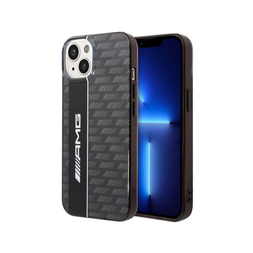 Накладка AMG для iPhone 14 PC/TPU Double layer Carbon pattern Hard Black