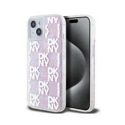 Накладка DKNY для iPhone 15 Liquid Glitter Checkered Pink купить в Уфе