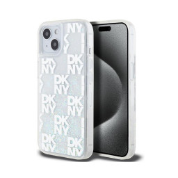 Накладка DKNY для iPhone 15 Liquid Glitter Checkered White купить в Уфе