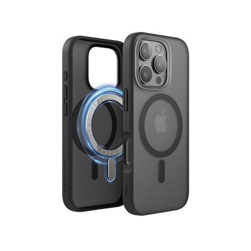 Накладка Elago для iPhone 16 Pro HYBRID (pc/tpu) Soft Feeling Dark Grey/Black (MagSafe)