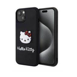 Накладка Hello Kitty для iPhone 15 3D Rubber Kitty Head Black купить в Уфе