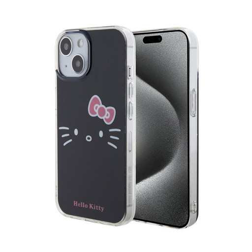 Накладка Hello Kitty для iPhone 15 PC/TPU Kitty Face Black