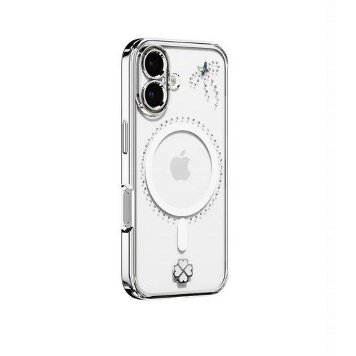 Накладка Kingxbar для iPhone 16 Dreamland (with Austrian Crystals) Silver (MagSafe)