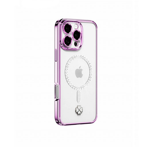 Накладка Kingxbar для iPhone 16 Pro Nebula (with Austrian Crystals) Silver (MagSafe)