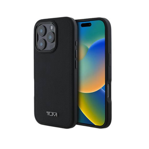 Накладка TUMI для iPhone 16 Pro Genuine Leather Ballistic Black (MagSafe)