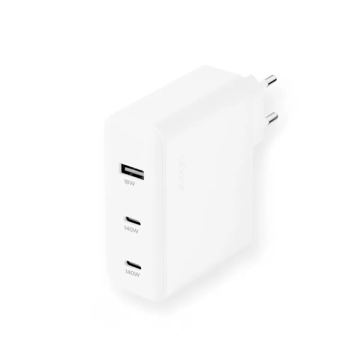 Сетевое зарядное устройство uBear Motion Wall Charger 140W 2xUSB-C, USB-A белое