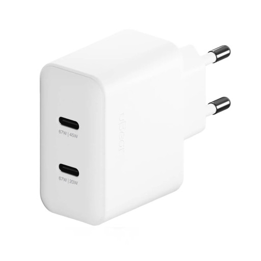 Сетевое зарядное устройство uBear Motion Wall Charger 67W 2 ports USB-C белое