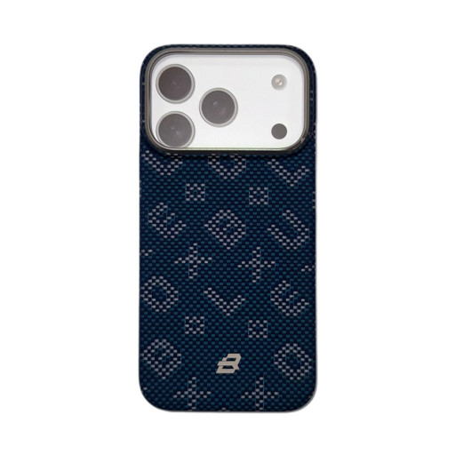 Накладка BlueO для iPhone 17 Pro Tactile Woven Air Aramid fiber Kevlar Blue MagSafe