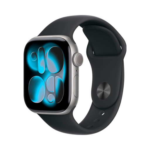 Apple Watch Series 11 46mm Space Gray Aluminium Black Sport Band M/L