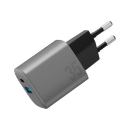 Сетевое зарядное устройство EnergEA Ampcharge GaN35 USB-C PD35 + USB-A QC30 total 35W Gunmetal купить в Уфе