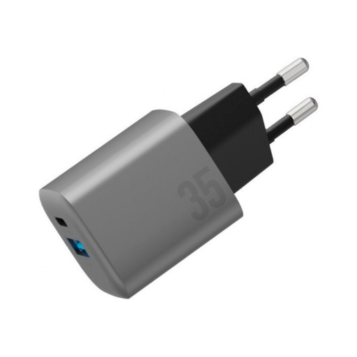 Сетевое зарядное устройство EnergEA Ampcharge GaN35 USB-C PD35 + USB-A QC30 total 35W Gunmetal