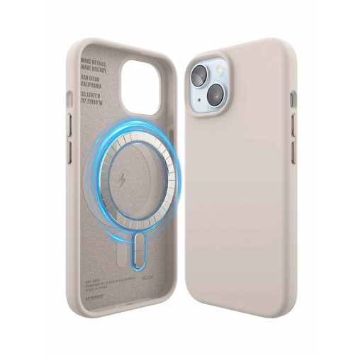 Накладка Elago для iPhone 15 Soft silicone (Liquid) Stone