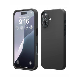 Накладка Elago для iPhone 16 Soft silicone (Liquid) Black купить в Уфе