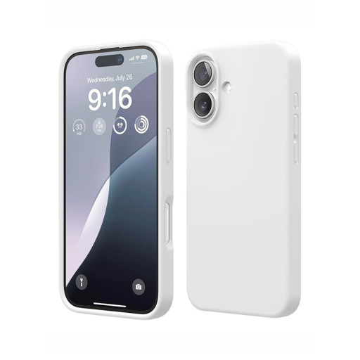 Накладка Elago для iPhone 16 Soft silicone (Liquid) White