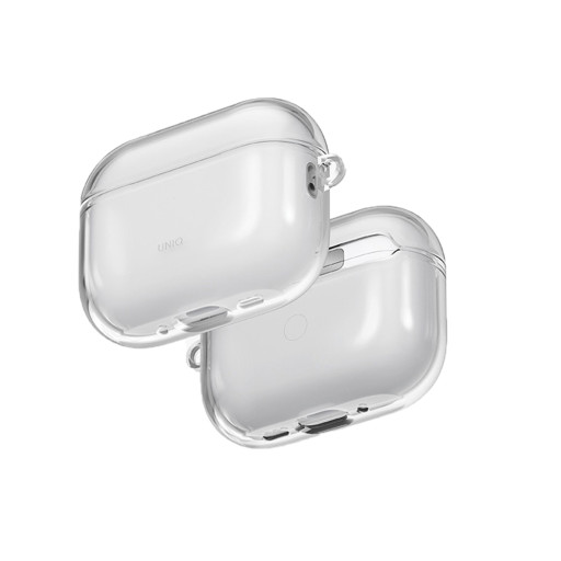 Чехол Uniq для Airpods Pro 3 Glase TPU case with carabin Glossy Clear
