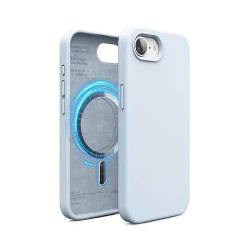 Накладка Elago для iPhone 16E Soft silicone (Liquid) Light Blue (MagSafe)