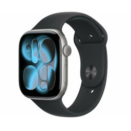 Apple Watch Series 11 42mm Space Gray Aluminium Black Sport Band M/L купить в Уфе