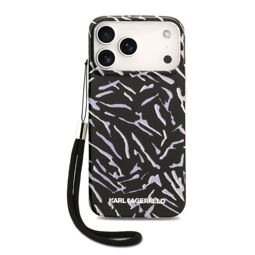 Накладка Lagerfeld для iPhone 17 Pro Max IML Zebra Hard + Nylon Hand cord Purple